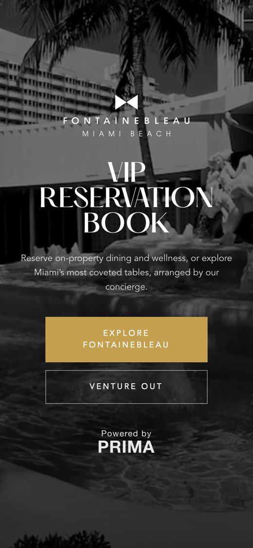 The Fontainebleau’s own PRIMA page